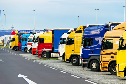 trucks parking on